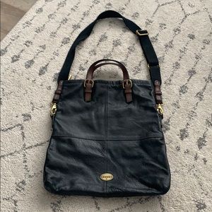 Fossil Explorer Bag 💼 super soft black leather